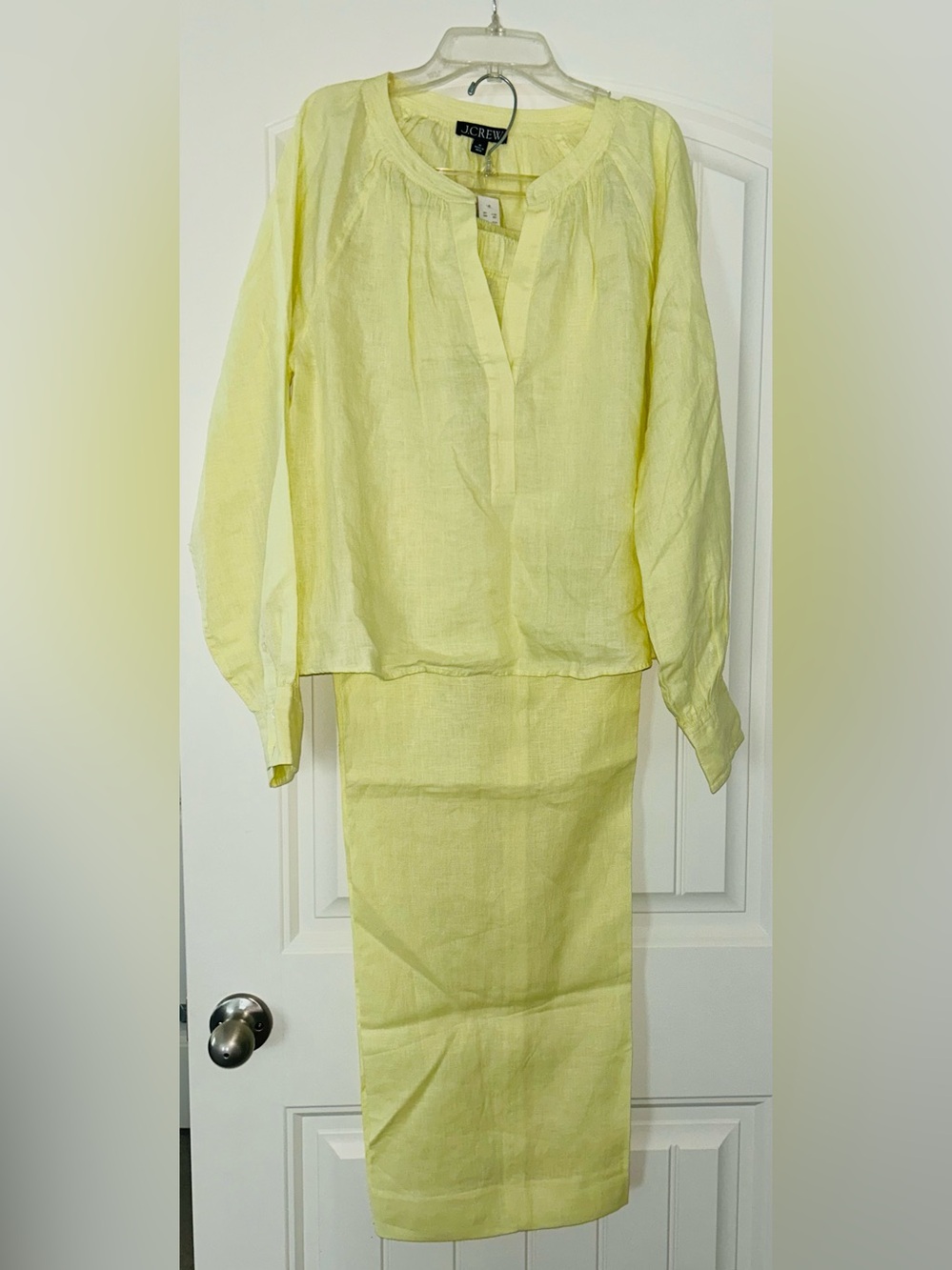 J.Crew Pale Flax (Yellow) Linen Two-Piece Set